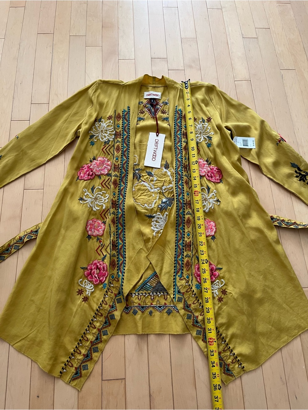 DRIFTWOOD Embroidered Tie-Waist Kimono Cardigan - Picture 9 of 13